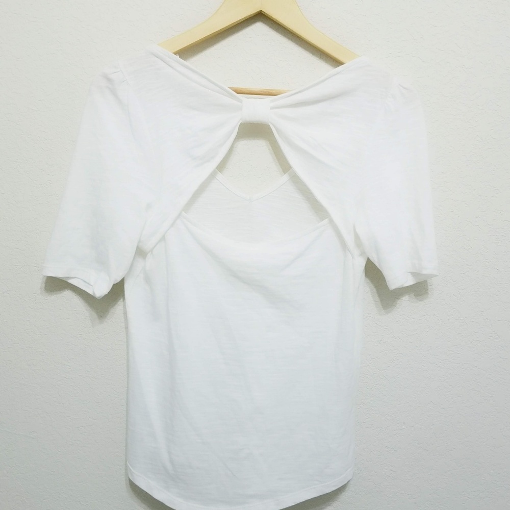 NEW Anthropologie Meadow Rue Bow Back Tee XS - Picture 3 of 6